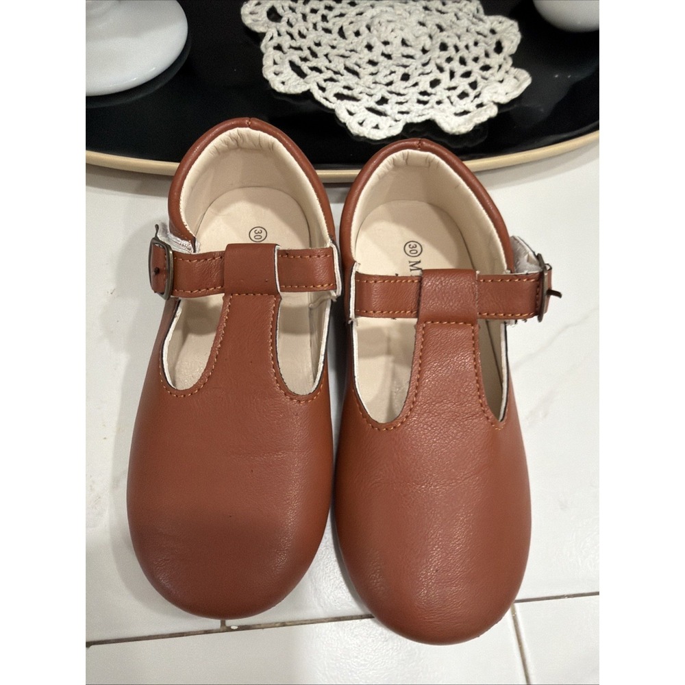 Meckior Shoes Girls Size 12.5 Mary Jane  Vegan Leather Toddler Kids Hook/Loop